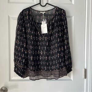 NWT Women's Joie 100% Silk Long Sleeve Top size Medium